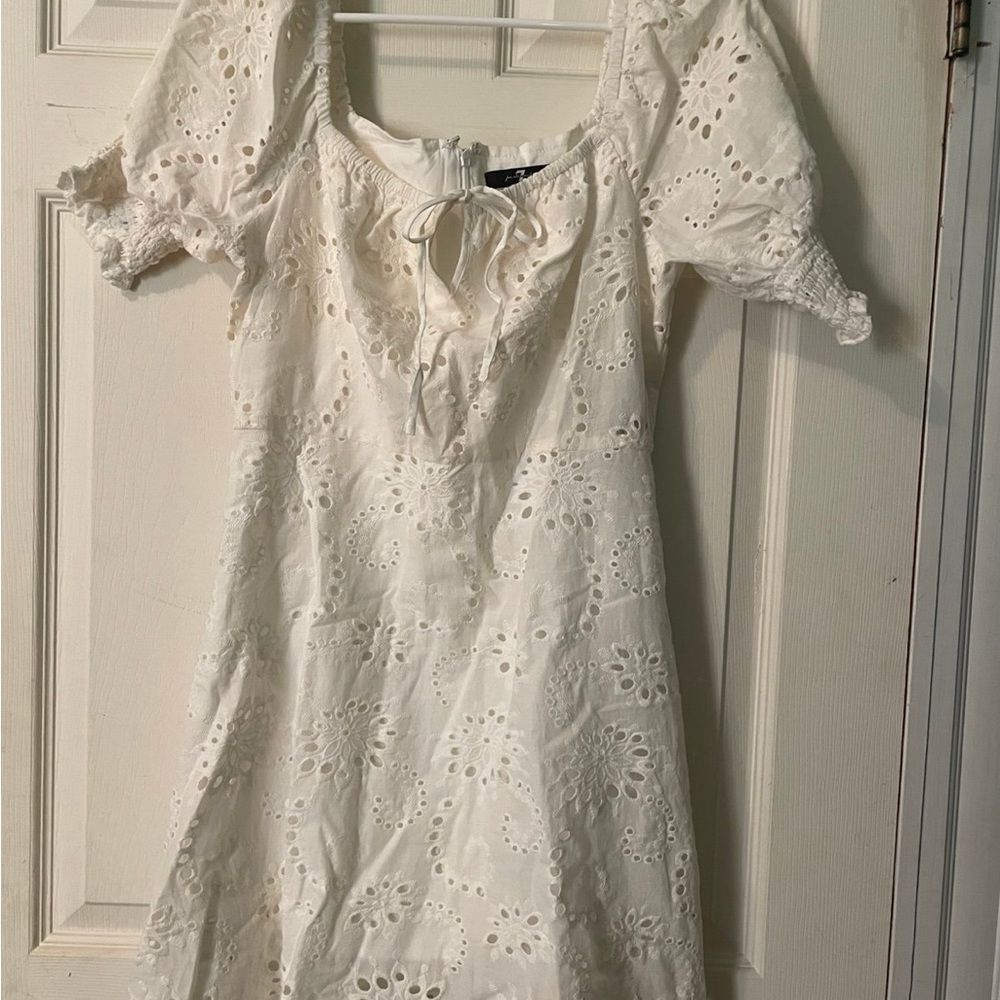 Elegant White Eyelet Dress